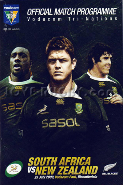 2009 South Africa v New Zealand  Rugby Programme